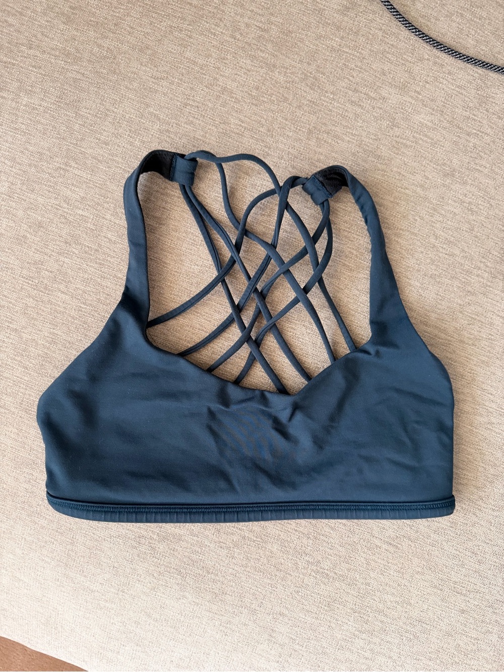 lululemon athletica Strappy Back Sports Bra in Dark Teal